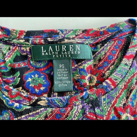 Ralph Lauren colourful print long sleeve tee - Picture 2 of 7